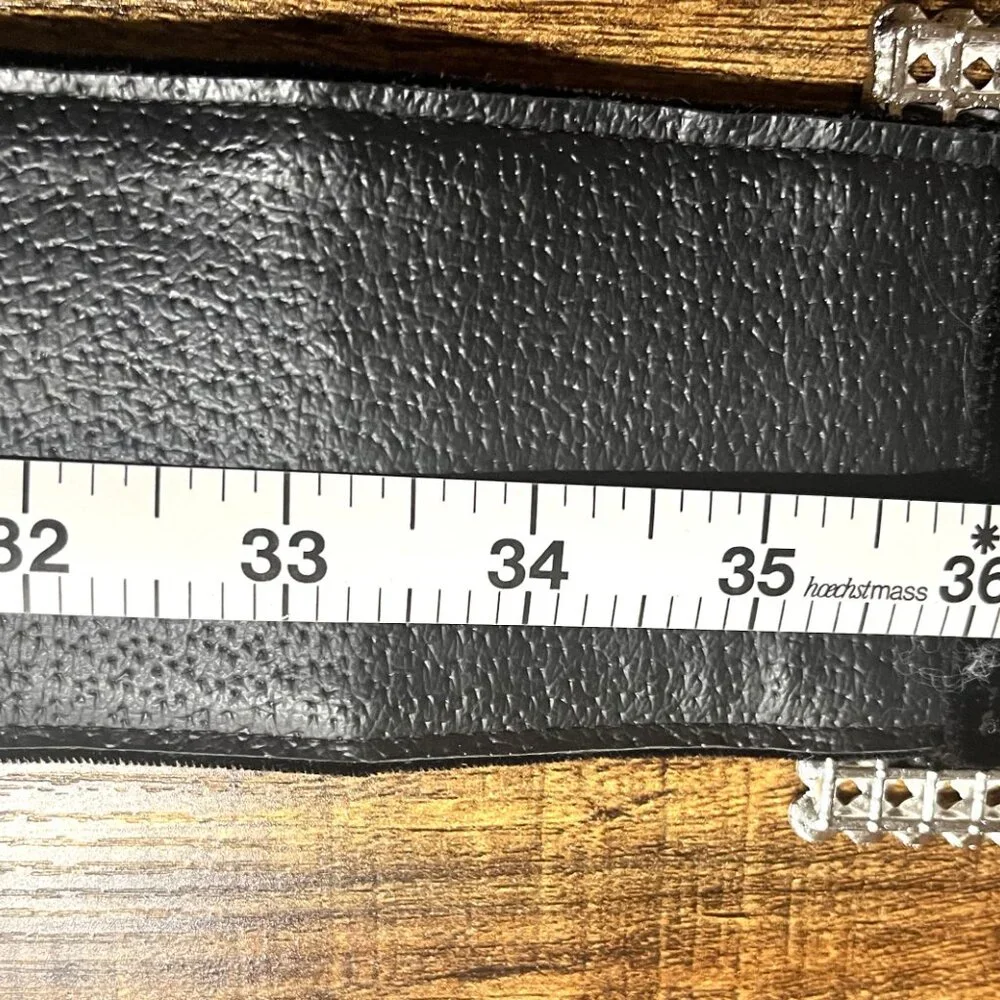 Ladies AFTER FIVE Black Suede Belt with Large Rhinestone Buckle 3